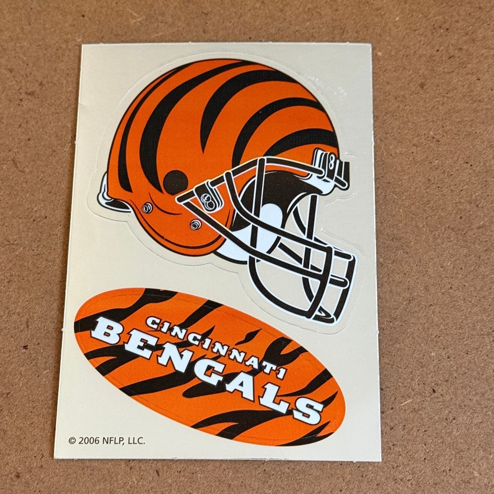 NFL Cincinnati Bengals Metallic Helmet Stickers Decal Orange Black 2006 Vintage